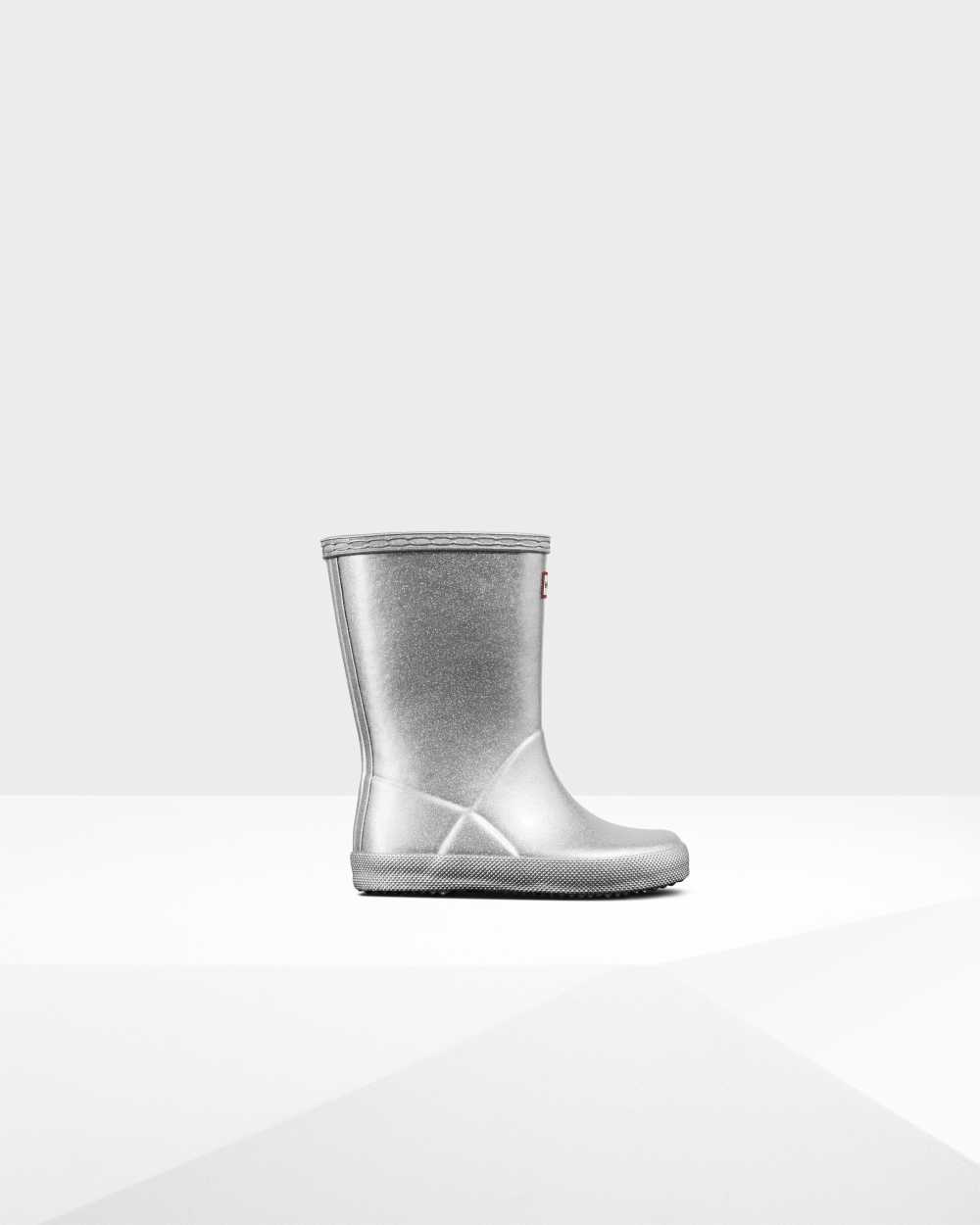 Hunter Original First Classic Cosmic Glitter Kids Rain Boots NZ-43512E Silver